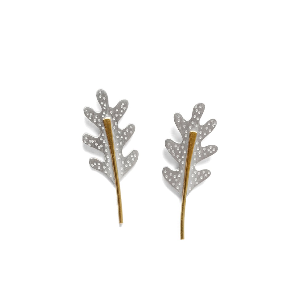 Image of Little oak leaf earrings 