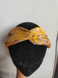 Image 2 of Turban Head Band- recycled sari fabric Mustard