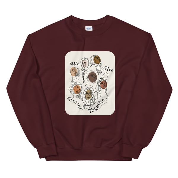 Image of Better Together Crewneck Sweatshirt - Maroon