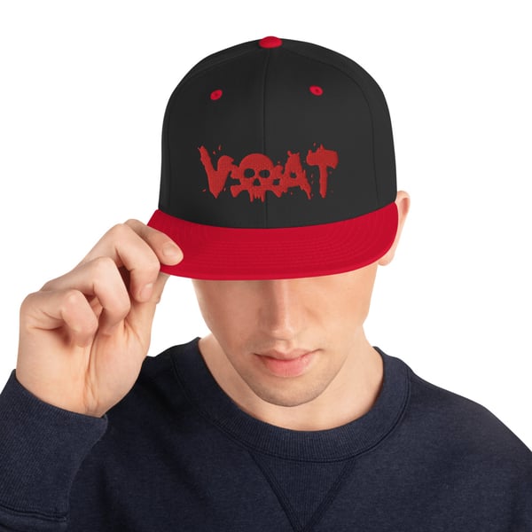 Image of VOAT Red/Skulltext Snapback