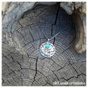 Collier décor floral Amazonite 