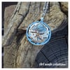 Collier décor floral Cyanite bleu