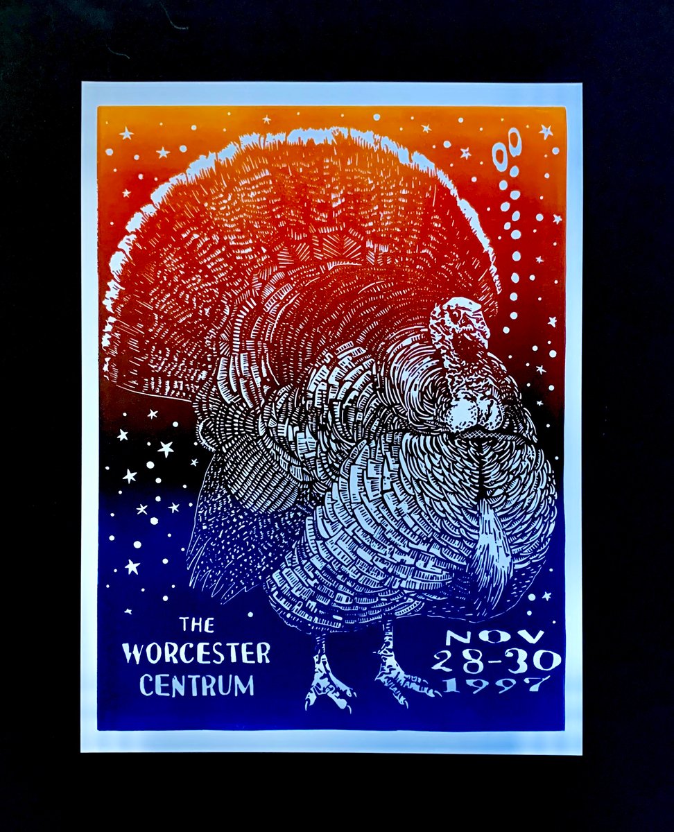 【年中無休】 November Centrum Worcester PHISH 28,29, Linocut 1997 30, 美術総合