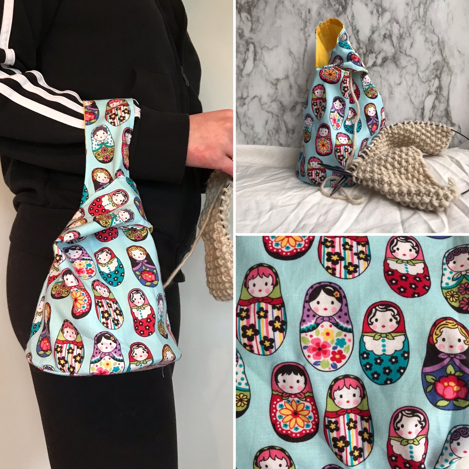 Image of Knitting/Crochet Project Bag - Russian Dolls 