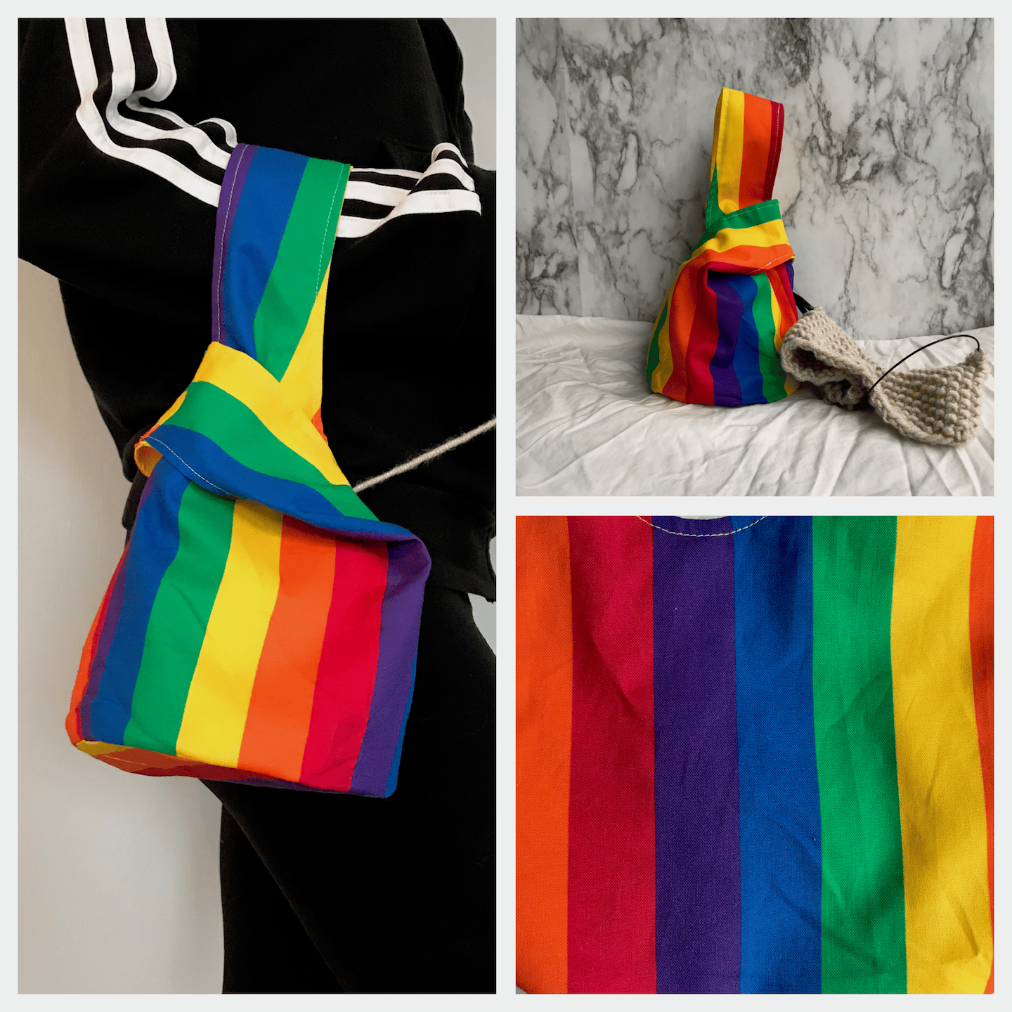 Image of Knitting/Crochet Project Bag - Rainbows