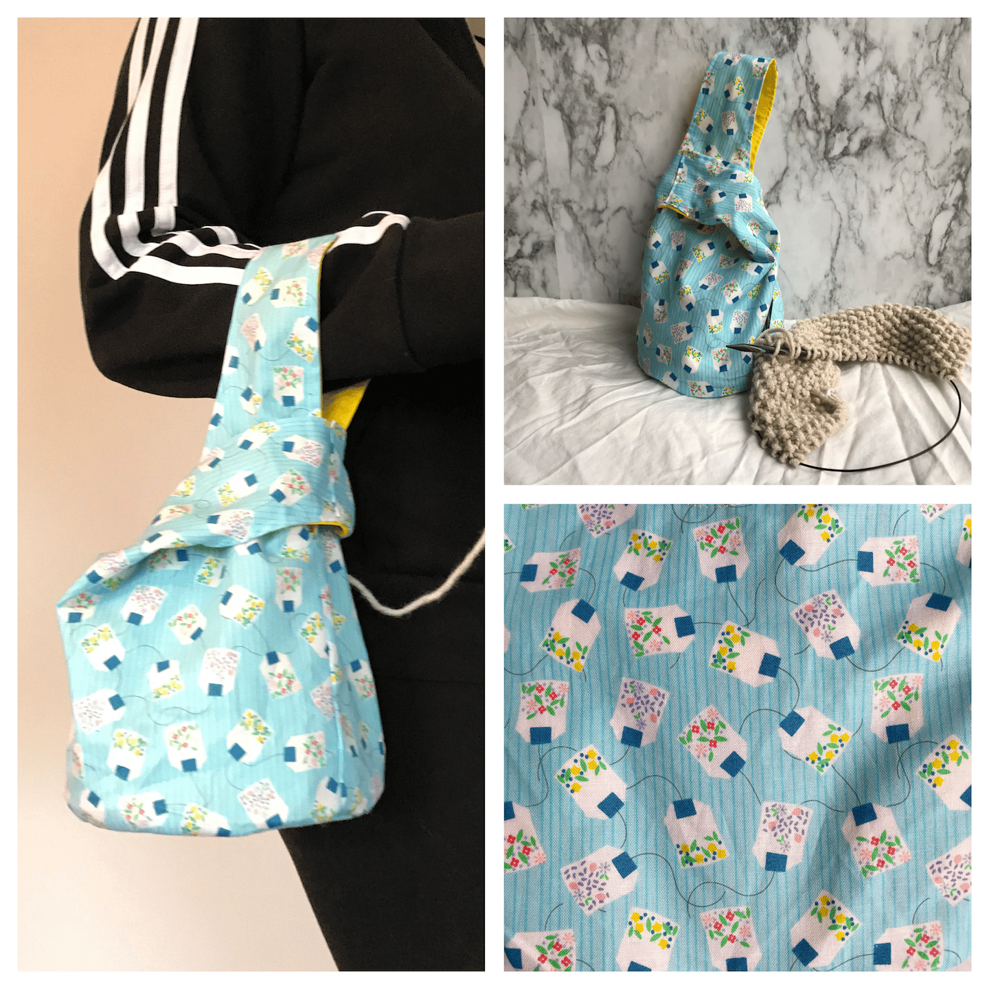 Image of Knitting/Crochet Project Bag - Tea Time 