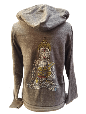 Image of Buddah Lotus Supersoft Organic Cotton Zipper Hoodie