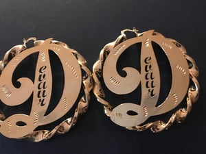 Initial w/ Name Hoop Earrings