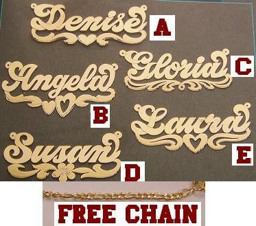 Single Plate Name Necklaces