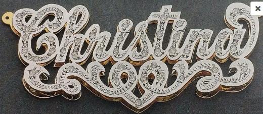 Double Plate Nameplate Necklace Style1