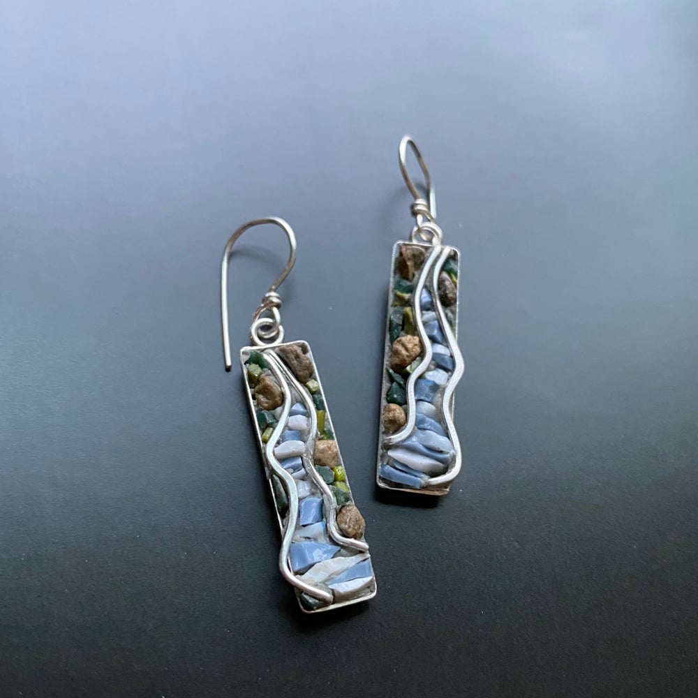 Image of Wire River Mosaic Earrings 
