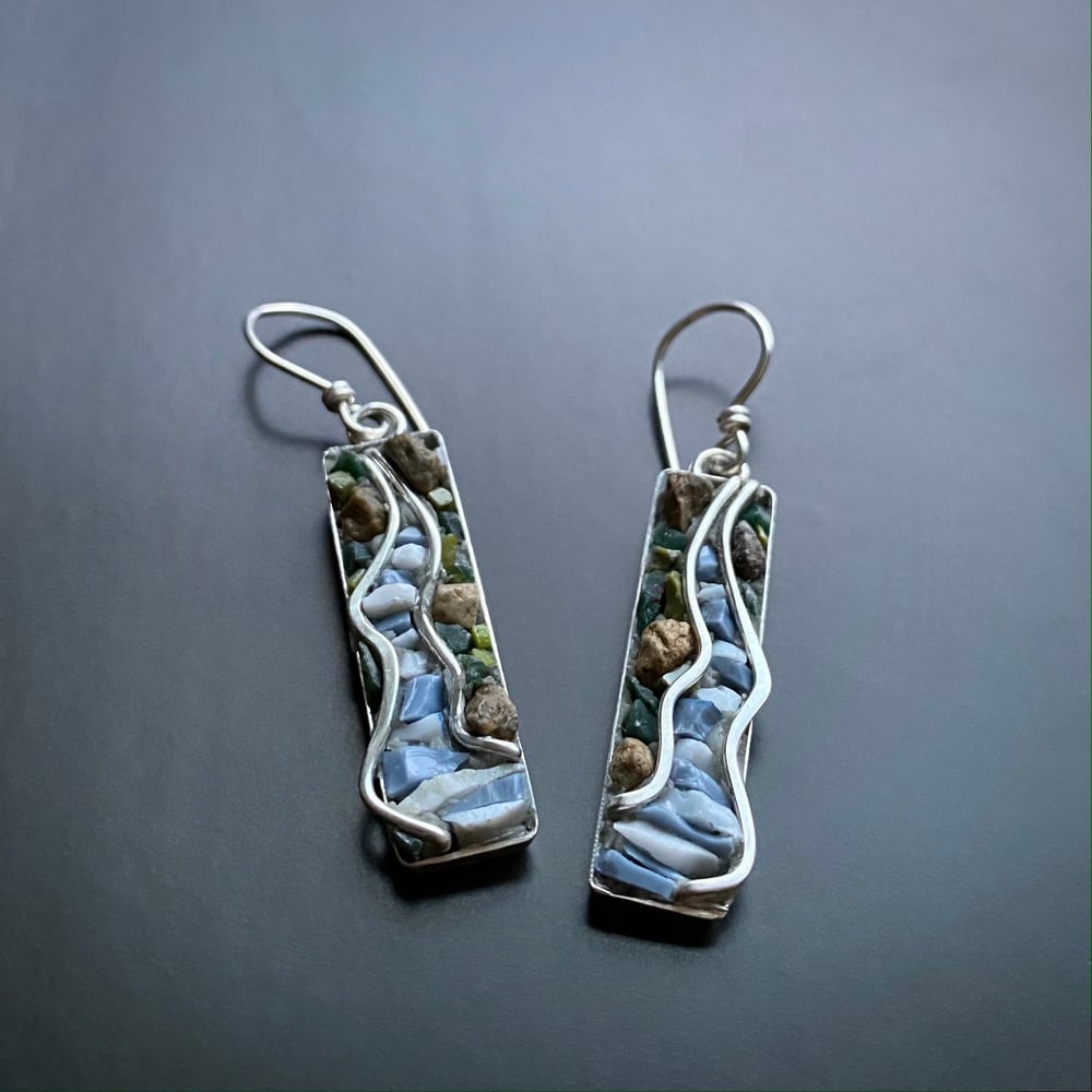 Image of Wire River Mosaic Earrings 