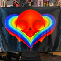 Image 2 of Rainbow Heart Tapestry