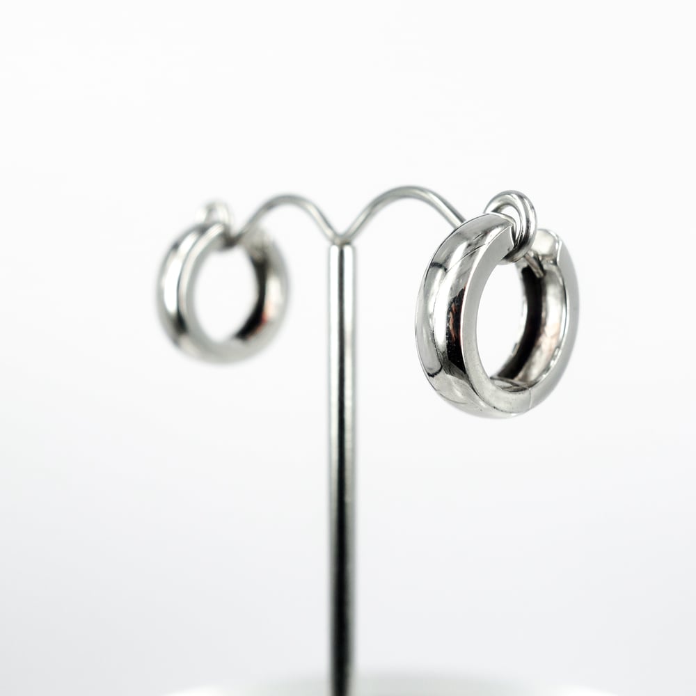 Image of Sterling silver hoops earrings. M3023