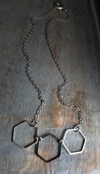 Image 2 of Hexi Trio Necklace (Silver)
