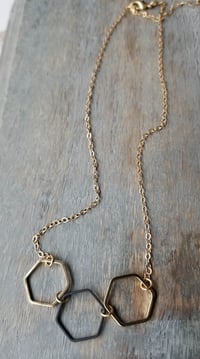 Image 3 of Hexi Trio Necklace (Gold)