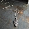 Simple Pave Silver Leaf Necklace