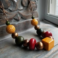 Image 1 of Color Retro Vintage Beaded Necklace (One of a Kind)