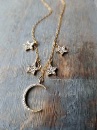 Image 1 of You Are The Moon + Stars Necklace (Gold)