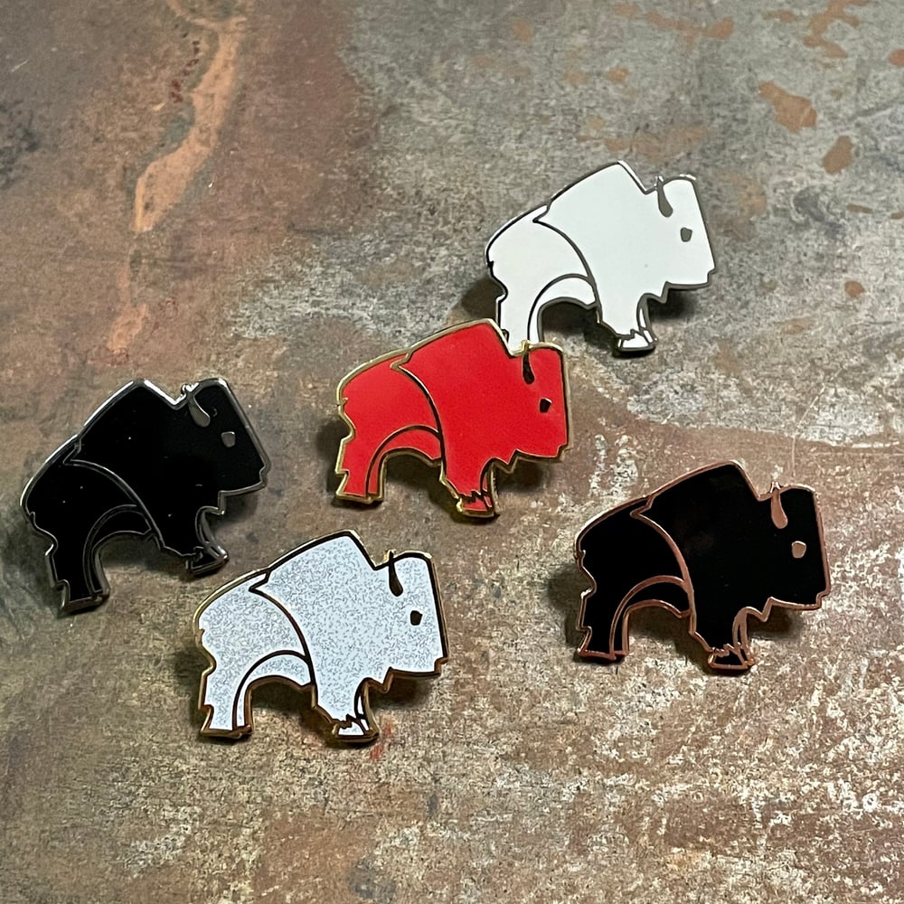 Bison Pin - White