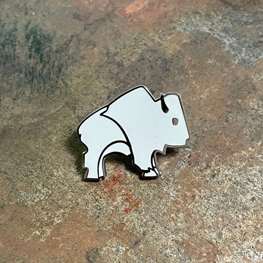 Bison Pin - White