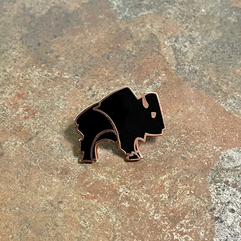 Bison Pin - Black and Copper