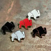 Bison Pin - Black and Silver