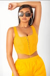 Solid Hook Corset Top - Mustard