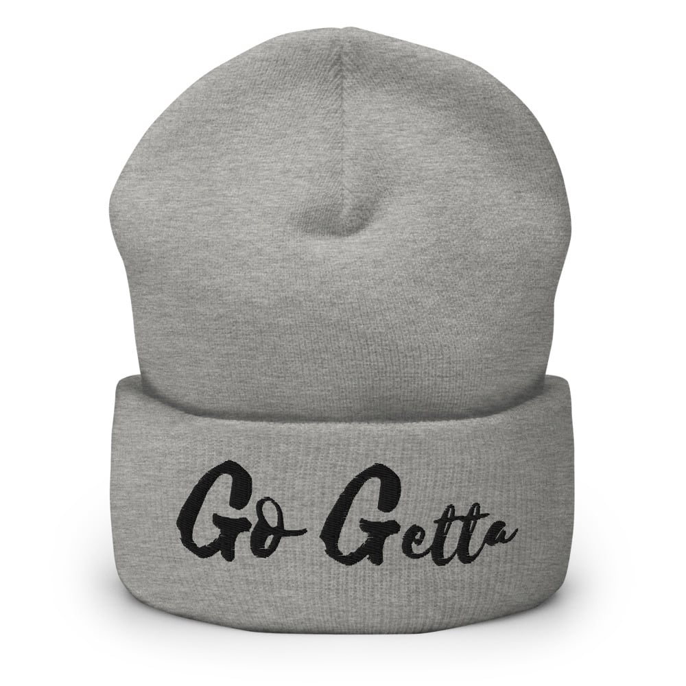 Image of Go Getta Cuffed Beanie (White, Gray, Red)