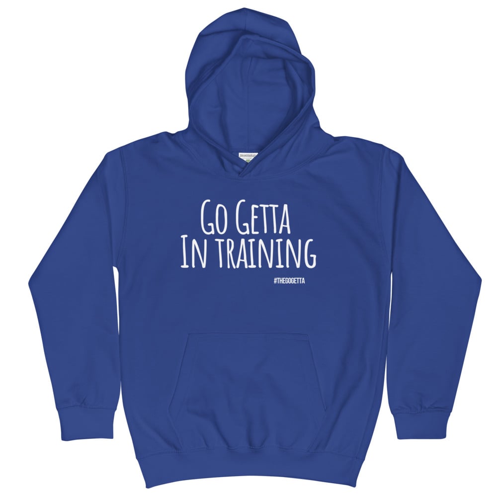 Image of Go Getta In Training Kids Hoodie (Black, Blue)