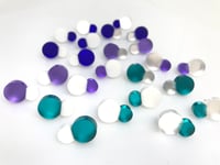 Image 1 of Náušnice Bubbles tyrkysová / královská modrá / fialová & bílá/ stříbrná