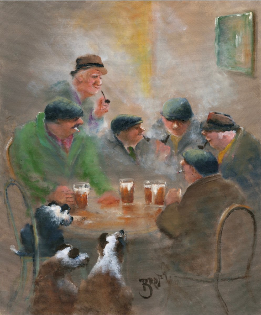 The Smoke Room *ORIGINAL OIL PAINTING* Des Brophy