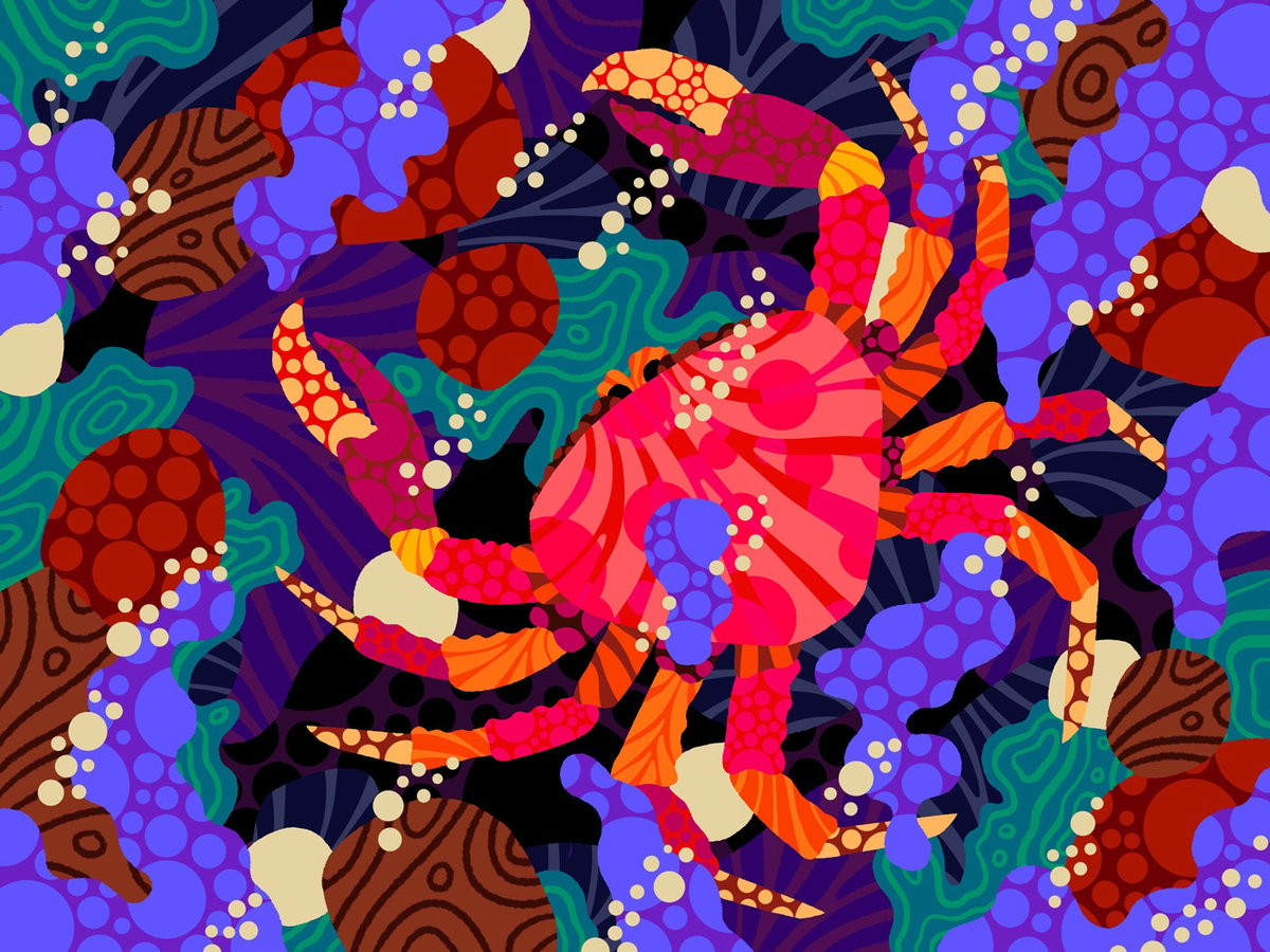 Image of Crabby Ocean - 30 x 40 cm