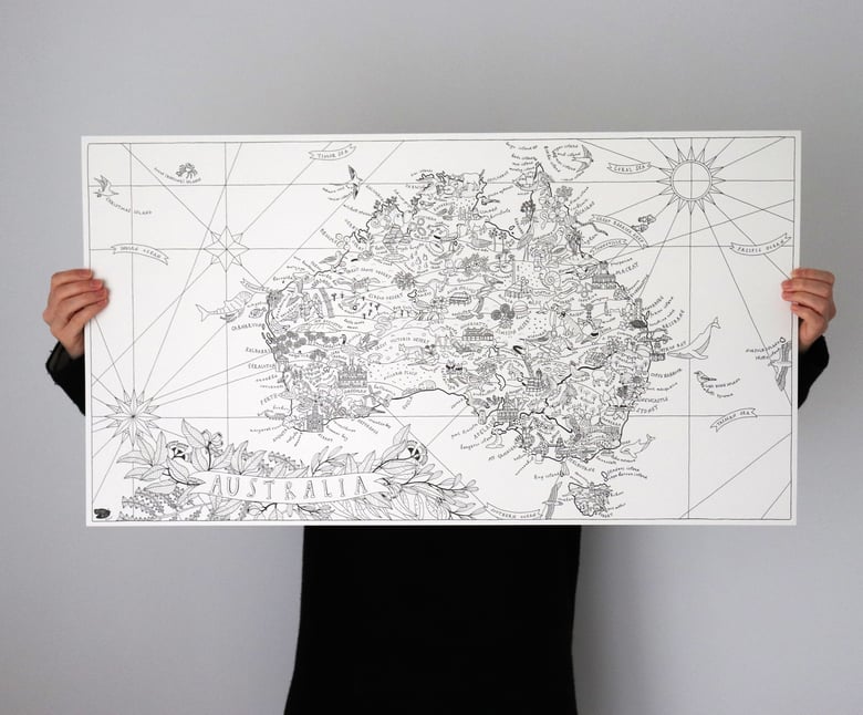 Image of Map of Australia - Colour in Poster