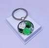 'emerald garden' mounted keyring | silver