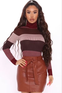 Image 1 of Tiara Ribbed Turtleneck Sweater