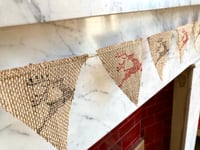 Reindeer Leaping Bunting Red and Black 