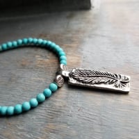Image 2 of Feather + Turquoise Necklace