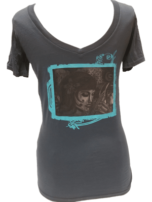 Image of Chelo Vibrations Organic Cotton Women's V-Neck T-Shirt and Baseball Tee