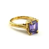 Lavish Solitaire Ring - Yellow Gold & Purple