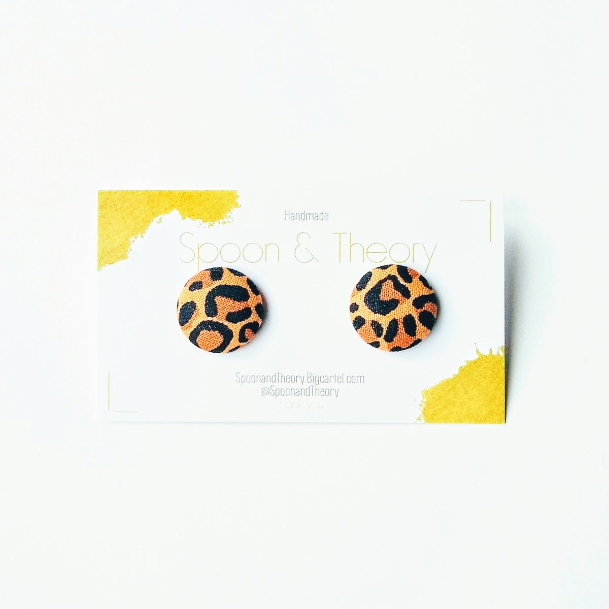Leopard Button Earrings Spoon & Theory Handmade