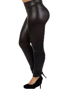 Image 1 of Faux Leather Black Leggings