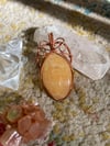 Orange Calcite Copper Pendant