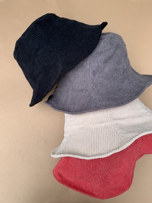 Image of Corduroy Bucket Hat. Grey (WAS £23)