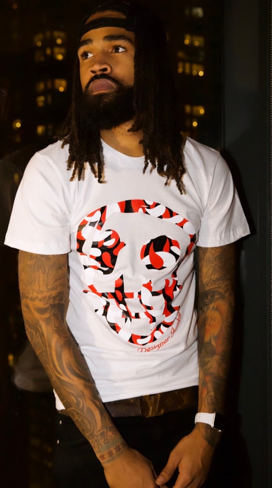 Image of Designer Junkie Apparel Camo Tee ( Red/Black/White)