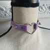 White/Lilac Hand Studded Heart Choker