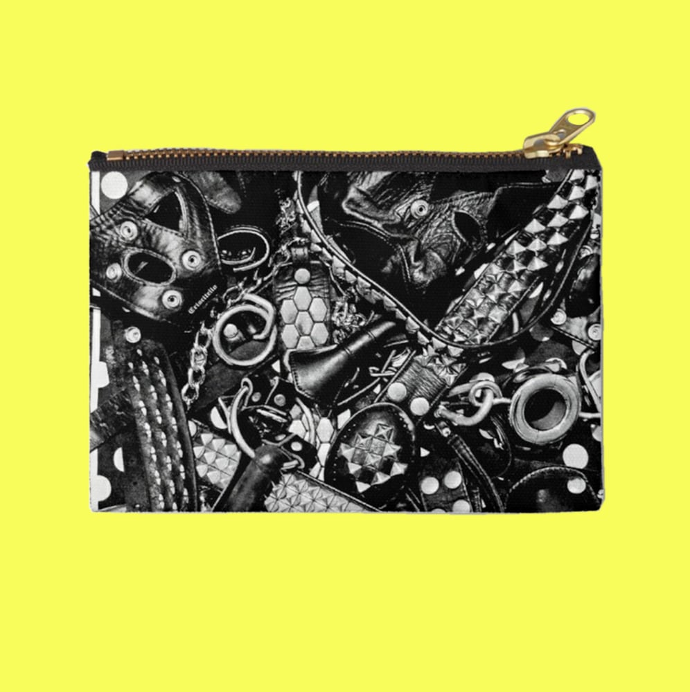 Image of Leather Print Zipper Pouch 