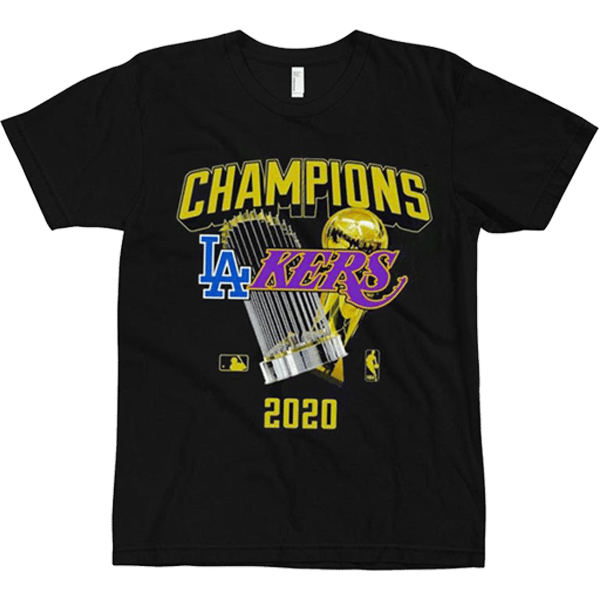 Image of Champions LAkers 2020 Trophy & Team Photo T-Shirts