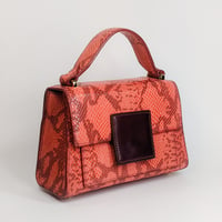 Image 3 of BERRY MINI - RED PYTHON EMBOSSED w/ Shoulder Strap