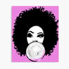 Curly Afro Hair  Girl Bubble Gum Canvas Art Print